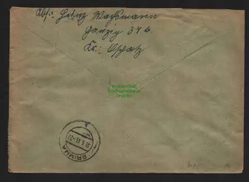 B9185 R-Brief Gebr. Hörmann A.-G. Bornitz (Amtsh. Oschatz) 1943