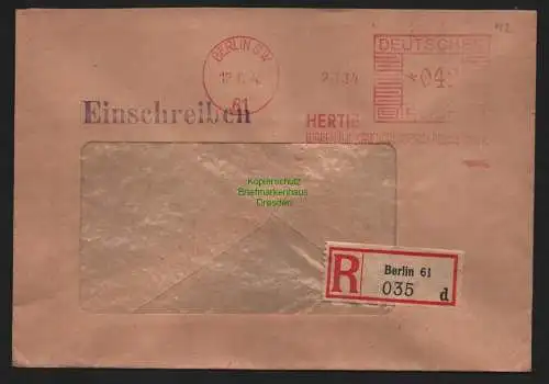 B9126 R-Brief Gebr. Hörmann A.-G. Berlin 61 d 1942