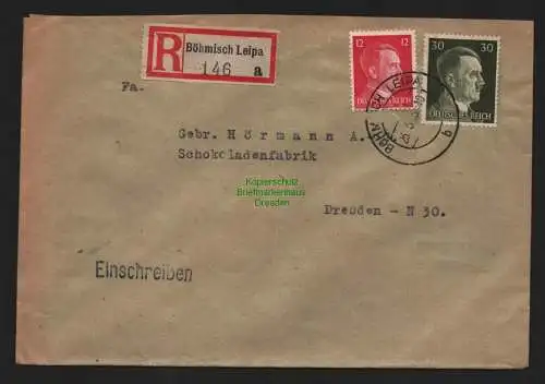 B9179 R-Brief Gebr. Hörmann A.-G. Böhmisch Leipa a 1943