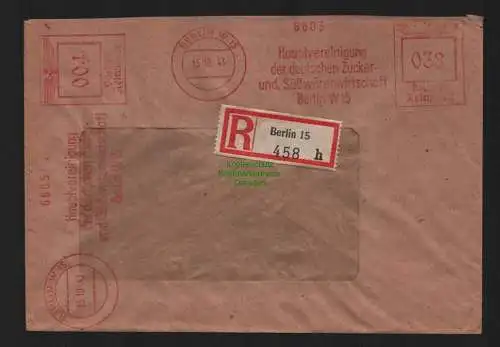B9054 R-Brief Gebr. Hörmann A.-G. Berlin 15 h 1943  Hauptvereinigung der Zucker-