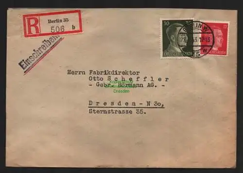 B9089 R-Brief Gebr. Hörmann A.-G. Berlin 35 b 1943 Julius Klinzmann