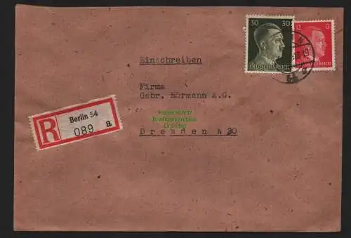 B9114 R-Brief Gebr. Hörmann A.-G. Berlin 54 a  1943  AWAG Allgemeine Warenhandel