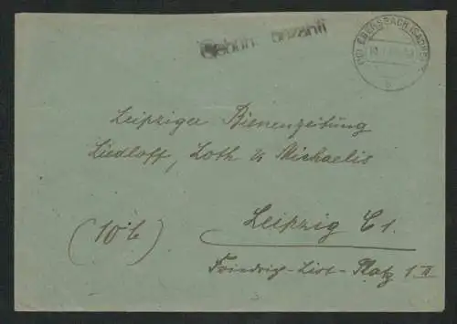 h5160 SBZ Brief Währungsreform 1948 Gebühr bezahlt Ebersbach Sachs nach Leipzig