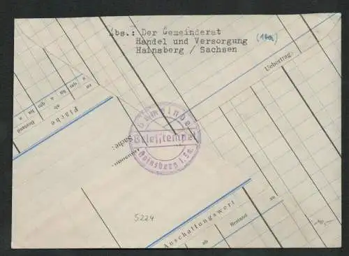 h5224 SBZ Währungsreform 1948 Bezirk 14 Dresden Brief Gebühr bezahlt Hainsberg
