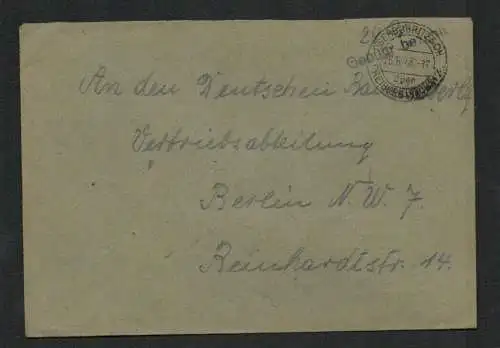 h5182 SBZ Brief Währungsreform 1948 Gebühr bezahlt Wendeumschlag Notumschlag