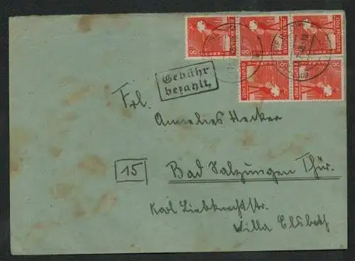 h5167 SBZ Brief Währungsreform 1948 Walddorf + Gebühr bezahlt Mischfrankatur