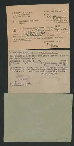 h5307 SBZ Währungsreform 1948 3 Belege Gebühr bezahlt Riesa Drucksache Gröditz