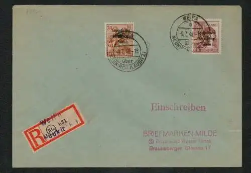 h5371 SBZ 190, A195 R-Brief Poststelle I Weifa Neukirch Lausitz  Währungsreform