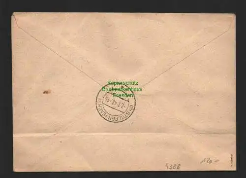 h4388 SBZ Bezirkshandstempel Bezirk 14 R-Brief Pulsnitz 16 , 40 Pfg. Stolpen + z