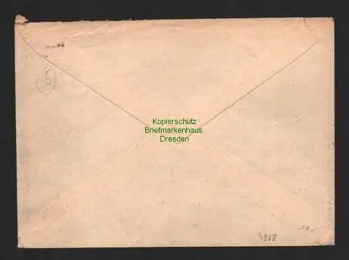 h4358 SBZ Bezirkshandstempel Bezirk 14 Brief Riesa Kreispolizeiamt Großenhain