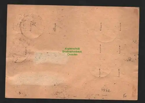 h4462 SBZ Bezirkshandstempel Bezirk 14 Postkarte Dresden 12 mit 171 und 6x 166