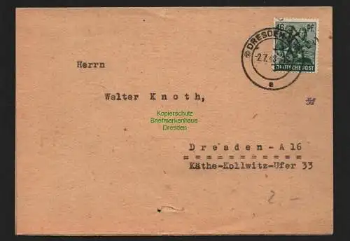 h4619 SBZ Bezirkshandstempel Bezirk 14 Ortsbrief Faltbrief Stadtsteueramt gepr.