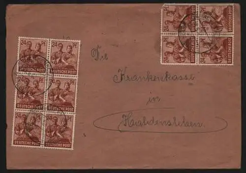 B13572 Brief SBZ Währungsreform 1948 Zehnfach Frankatur Schackensleben