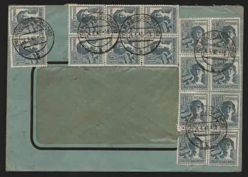 B12947 SBZ Brief Währungsreform Zehnfachfrankatur 1948 Neugersdorf 24.6. Ersttag