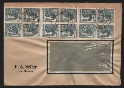 B12932 SBZ Brief Währungsreform Zehnfachfrankatur 1948 Dessau 11.7.48 20x 12 Pfg