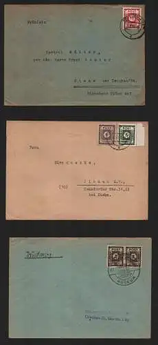 B12972 SBZ 3x Brief Ostsachsen 1945 Dresden A 21 Pillnitz  Drucksache nach