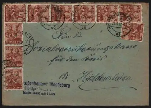 B13582 Brief SBZ Währungsreform 1948 Zehnfach Frankatur Magdeburg