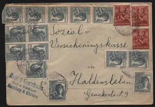 B13577 Brief SBZ Währungsreform 1948 Zehnfach Frankatur Barneberg