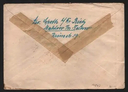 B12862 SBZ Brief Währungsreform Zehnfachfrankatur 1948 Schwerin nach Pölitz