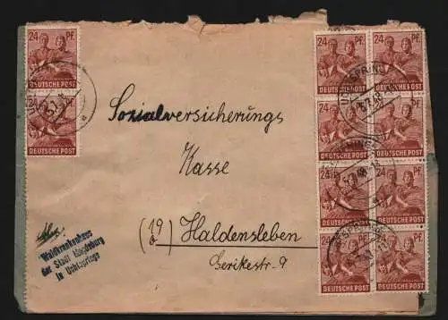B13585 Brief SBZ Währungsreform 1948 Zehnfach Frankatur Uchtspringe