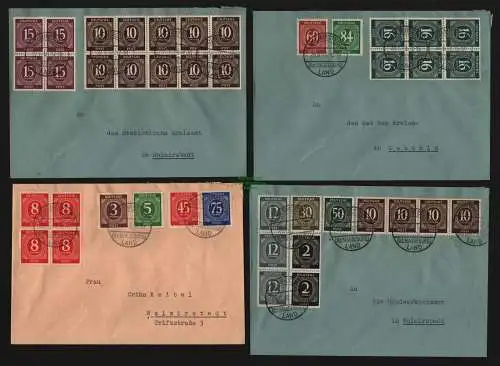 B12725 SBZ Währungsreform 1948 Zehnfach Frankatur 9x Brief Ziffern Wolmirstedt L