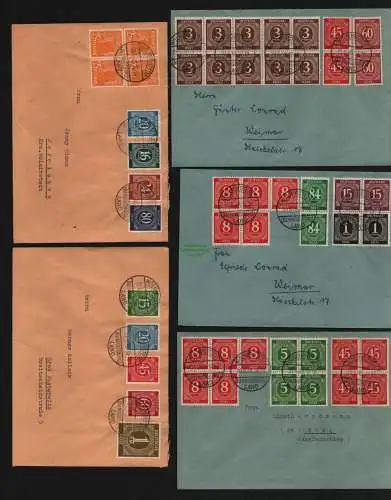 B12725 SBZ Währungsreform 1948 Zehnfach Frankatur 9x Brief Ziffern Wolmirstedt L