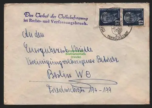 B10758 Brief DDR Propaganda Münchenbernsdorf 1951 Das Verbot der Volksbefragung