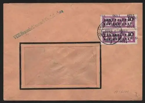 B13961 DDR ZKD Brief 1957 2x10 6011 Senftenberg VEB Braunkohlenwerk Großräschen
