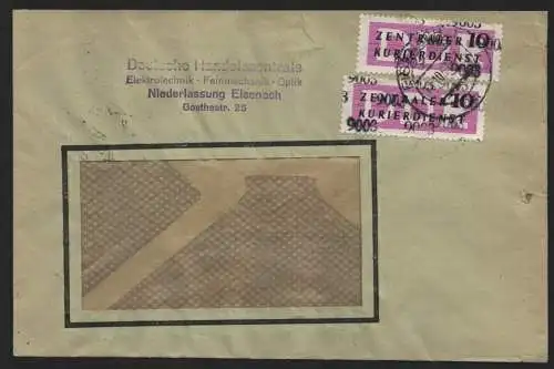 B14067 DDR ZKD Brief 1957 2x14 9003 Eisenach DHZ Elektrotechnik  an nach Suhl