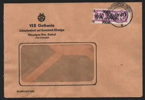 B14072 DDR ZKD Brief 1957 15 9004 Gotha VEB Gothania Hörselgau Kr. Gotha Post Fr