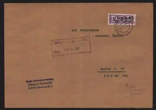 B13865 DDR ZKD Brief 1957 12 2000 Schwerin DHZ Metallurgie Eisenhandel  an Berli