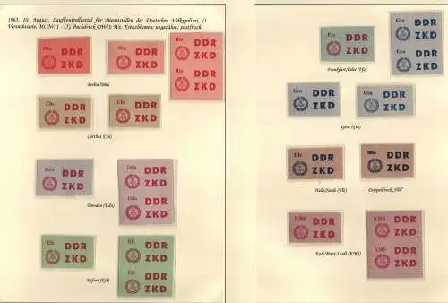 B13827 DDR ZKD 39 Marken ex 1 - 15 ungezähnt geschnitten dabei 9 Paare ** selten