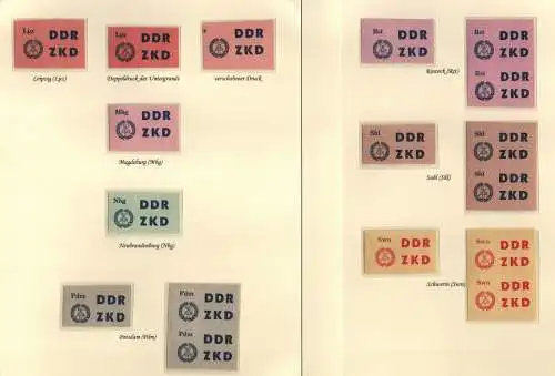 B13827 DDR ZKD 39 Marken ex 1 - 15 ungezähnt geschnitten dabei 9 Paare ** selten