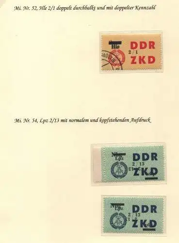B13835 DDR ZKD C 52 doppeler Aufdruck ungültig gestempelt 2x 54 kopfstehender