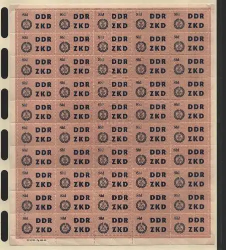B13825 DDR ZKD C 14 Shl ** Bogen Laufkontrollzettel für Dienststellen der VP