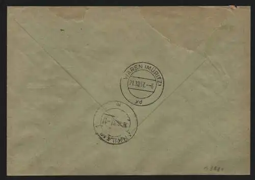 B13881 DDR ZKD Brief 1957 15 3002 Anklam Rat des Kreises Handel Versorgung  an S