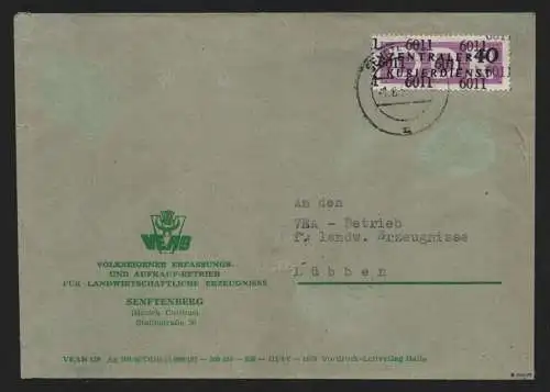 B13963 DDR ZKD Brief 1957 12 6011 Senftenberg VEAB Landwirtschaftliche Erzeugnis