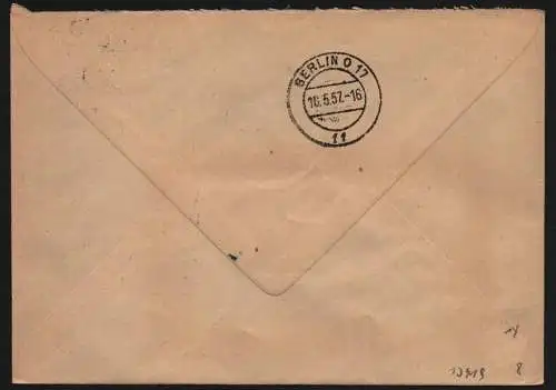 B13419 DDR Dienst ZKD 14 1605 Brief 1957 Berlin VEB Werk für Fernmeldewesen