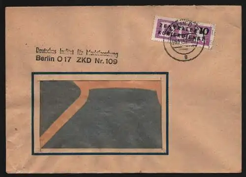 B13342 DDR Dienst ZKD 10 1600 Brief 1957 Berlin Dt. Institut für Marktforschung
