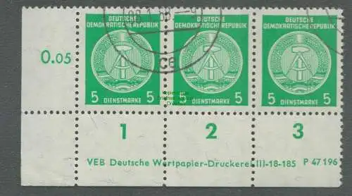 B5092 DDR Dienst 34 A VEB Deutsche Wertpapier-Druckerei DV III-18-97 P 47 196 Ge