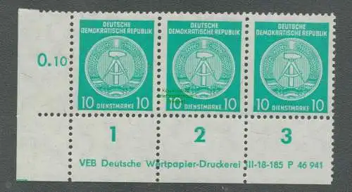 B5085 DDR Dienst 35 A VEB Deutsche Wertpapier-Druckerei DV III-18-97 P 46 941 **
