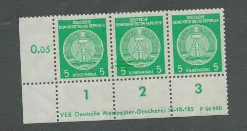 B5089 DDR Dienst 34 A VEB Deutsche Wertpapier-Druckerei DV III-18-97 P 46 980 **