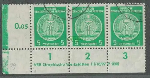 B5110 DDR Dienst 29y XI DV VEB Graphische Werkstätten III/18/97 P 1005 Gefälligk