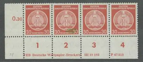 B5094 DDR Dienst 38 A VEB Deutsche Wertpapier-Druckerei DV III 18 97 P 47 258 **