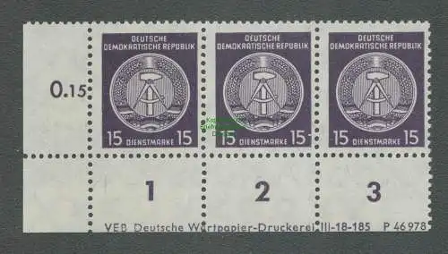 B5087 DDR Dienst 36 A VEB Deutsche Wertpapier-Druckerei DV III-18-97 P 46 978 **