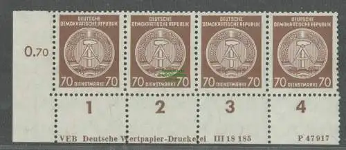 B5097 DDR Dienst 41 A VEB Deutsche Wertpapier-Druckerei DV III 18 97 P 47 917 **