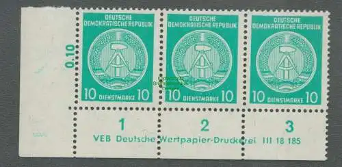 B5081 DDR Dienst 35 B DV VEB DEUTSCHE WERTPAPIER DRUCKEREI III 18 185 R 1-3 **