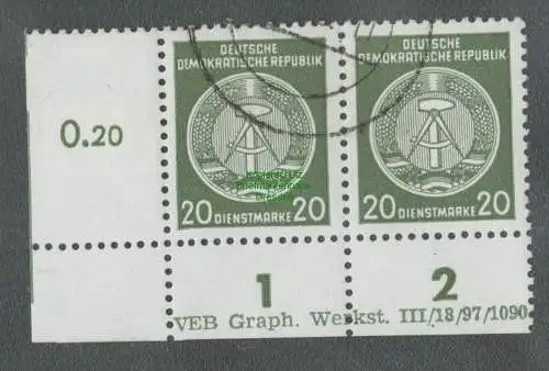 B5071 DDR Dienst 28 XI DV  III/18/97/1090 R 1-2  Gefälligkeitsstempel