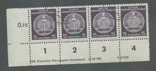 B5093 DDR Dienst 36 A VEB Deutsche Wertpapier-Druckerei DV III 18 97 P 47 252 Ge