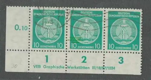 B5067 DDR Dienst 30 yII XII DV III/18/97/1034 Gefälligkeitsstempel